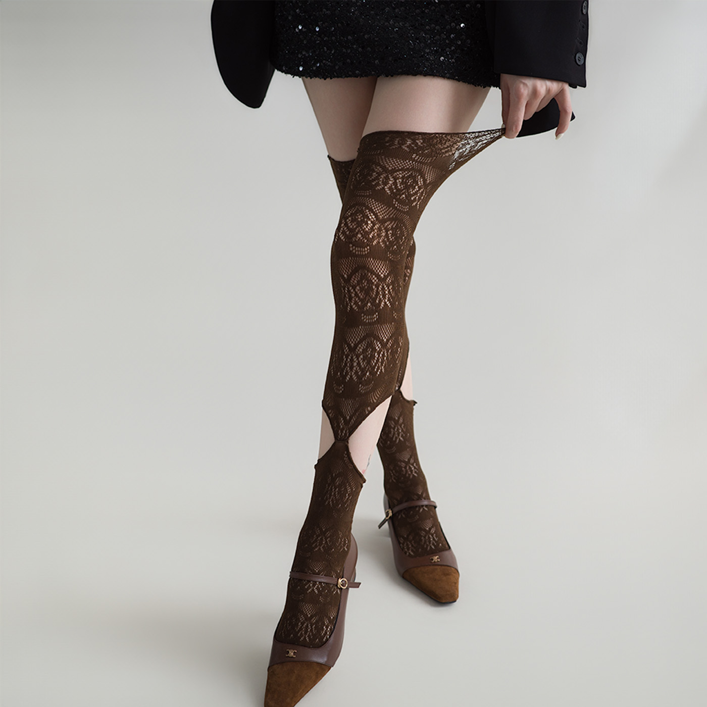 Fishing Socks - Women's Lace Hollow Over Knee Stockings