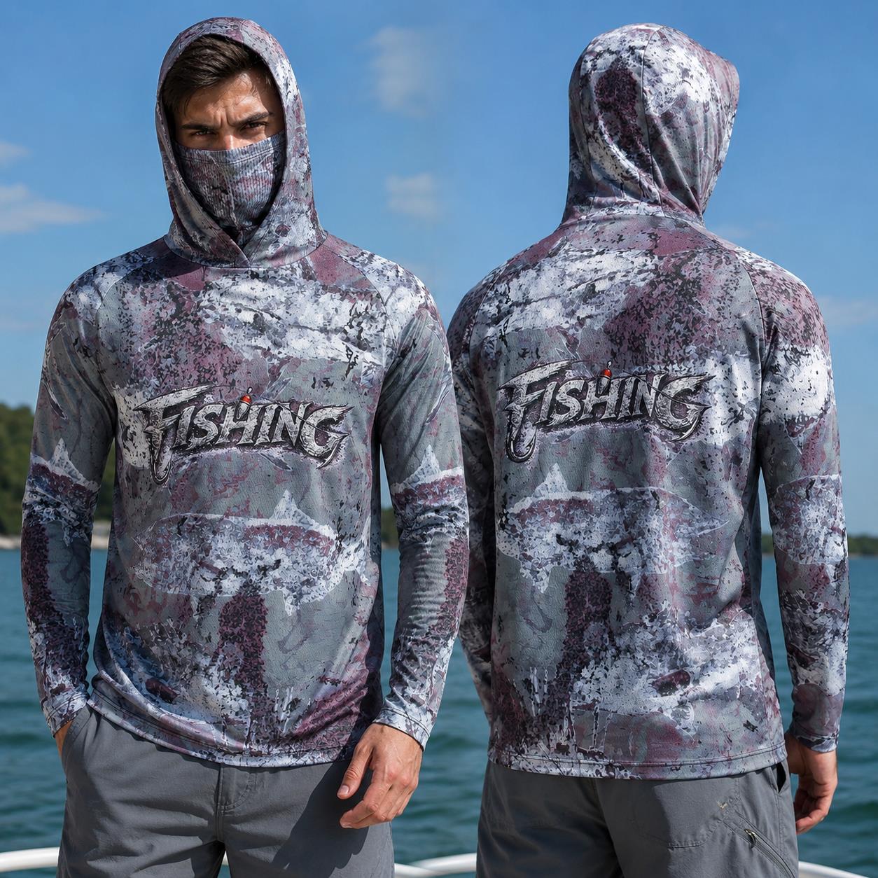 Fishing Shirt Hooded Men Fishi - Fishing Mask Sun Protection review and price